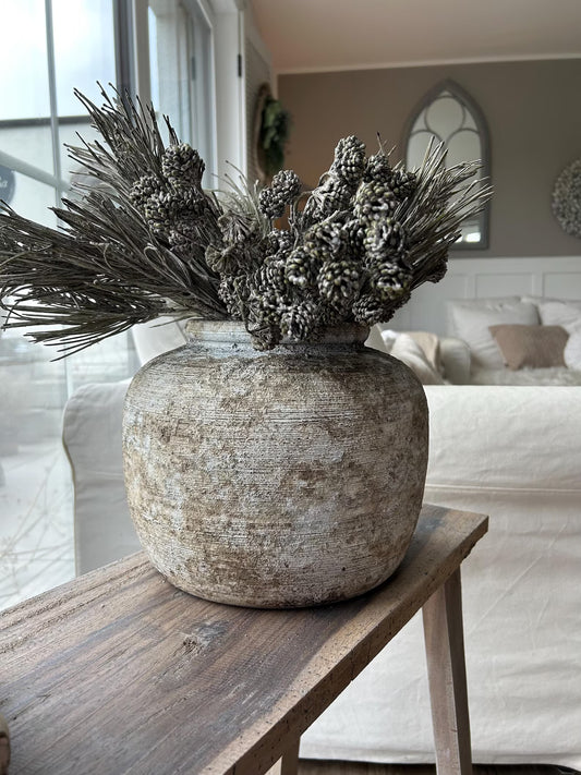 Rustic Ceramic Vase – Country House Style Decorative Flower Vase
